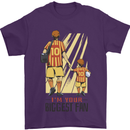 Father's Day Football Dad & Son Daddy Mens T-Shirt Cotton Gildan Purple
