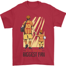 Father's Day Football Dad & Son Daddy Mens T-Shirt Cotton Gildan Red