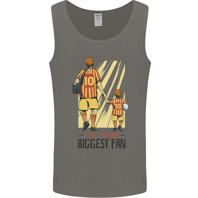 Father's Day Football Dad & Son Daddy Mens Vest Tank Top Charcoal