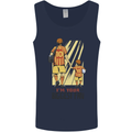 Father's Day Football Dad & Son Daddy Mens Vest Tank Top Navy Blue