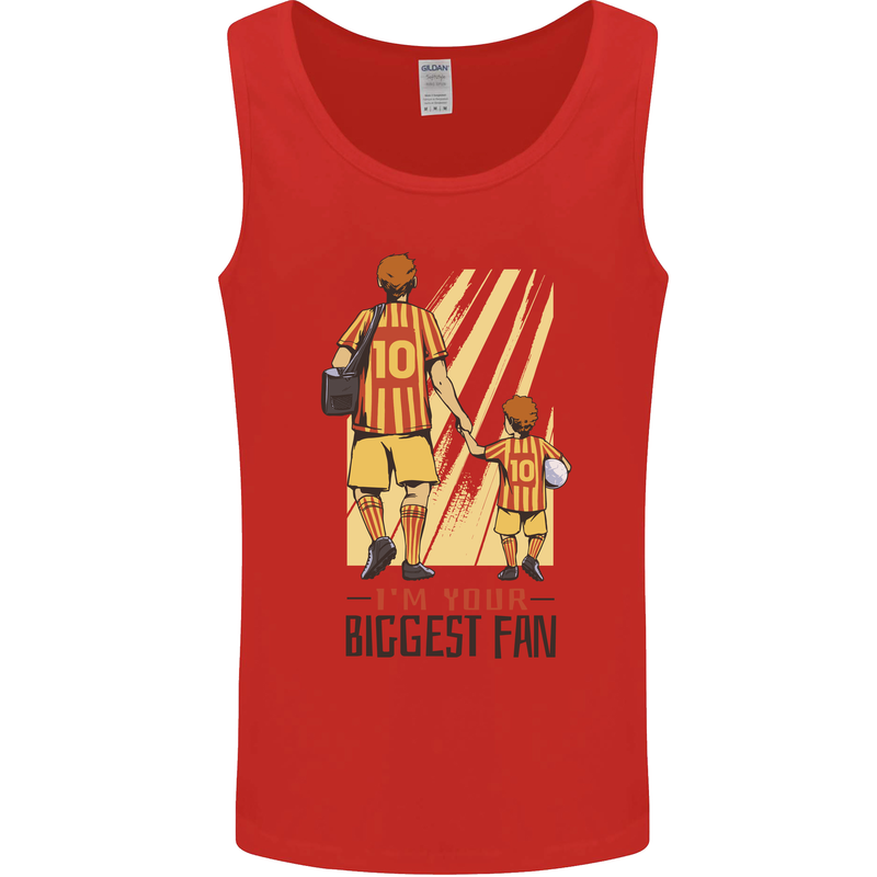 Father's Day Football Dad & Son Daddy Mens Vest Tank Top Red