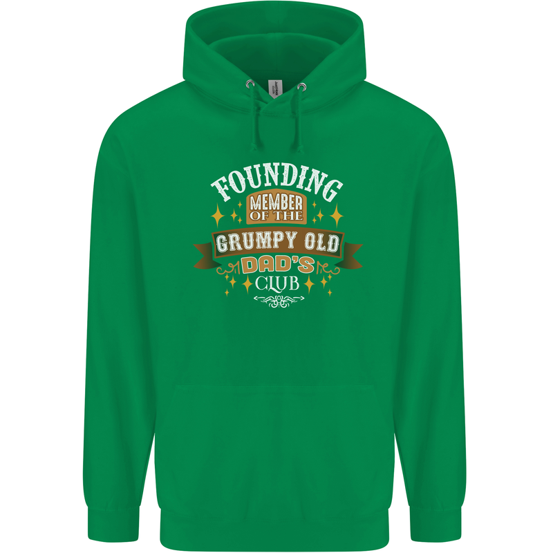 Father's Day Grumpy Old Dad's Club Funny Mens 80% Cotton Hoodie Irish Green