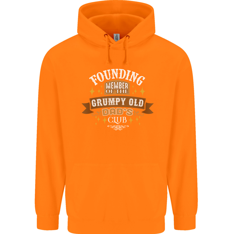 Father's Day Grumpy Old Dad's Club Funny Mens 80% Cotton Hoodie Orange