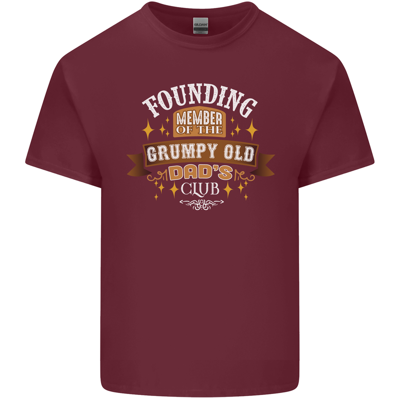 Father's Day Grumpy Old Dad's Club Funny Mens Cotton T-Shirt Tee Top Maroon