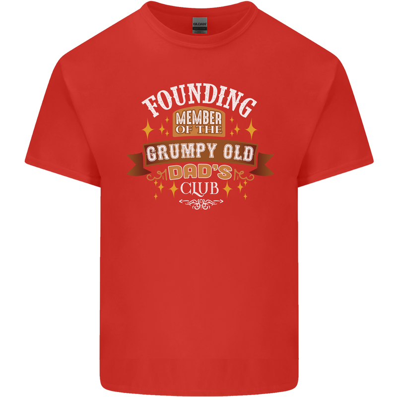 Father's Day Grumpy Old Dad's Club Funny Mens Cotton T-Shirt Tee Top Red