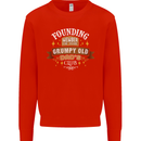 Father's Day Grumpy Old Dad's Club Funny Mens Sweatshirt Jumper Bright Red