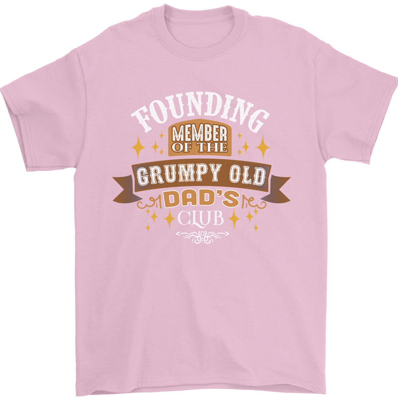 Father's Day Grumpy Old Dad's Club Funny Mens T-Shirt Cotton Gildan Light Pink