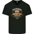 Father's Day Grumpy Old Dad's Club Funny Mens V-Neck Cotton T-Shirt Black