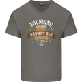 Father's Day Grumpy Old Dad's Club Funny Mens V-Neck Cotton T-Shirt Charcoal