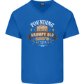 Father's Day Grumpy Old Dad's Club Funny Mens V-Neck Cotton T-Shirt Royal Blue
