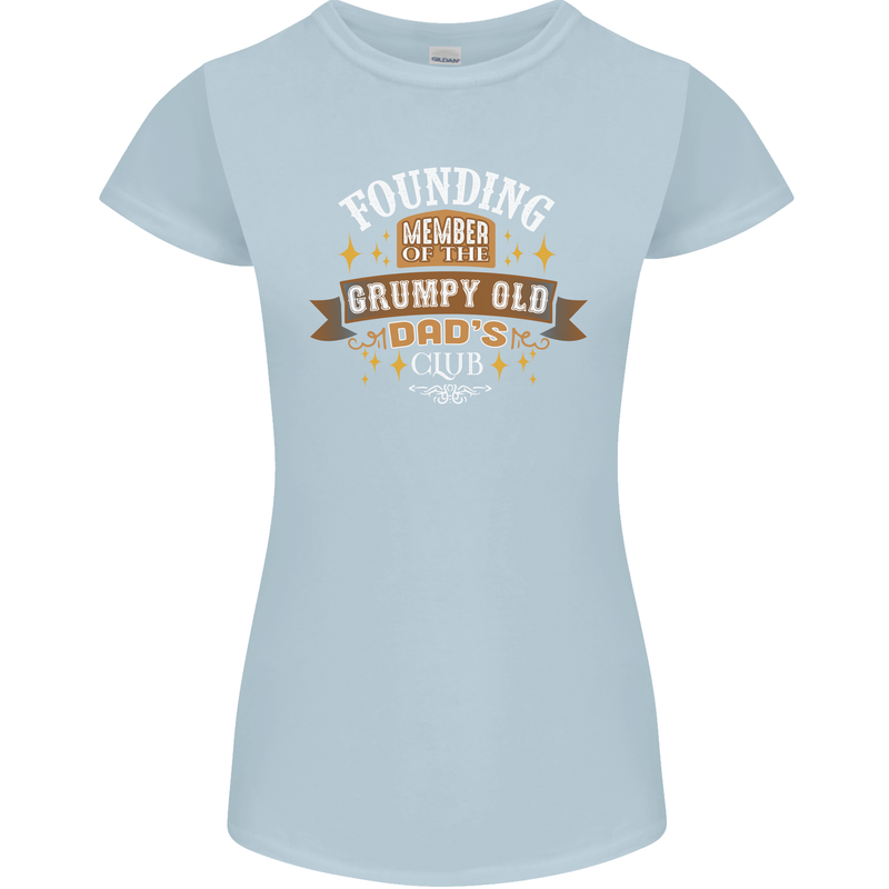 Father's Day Grumpy Old Dad's Club Funny Womens Petite Cut T-Shirt Light Blue