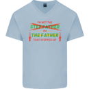 Father's Day I'm the Step That Stepped Up Mens V-Neck Cotton T-Shirt xx
