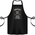 Father's Day No 1 Brother Man Myth Legend Cotton Apron 100% Organic Black