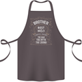 Father's Day No 1 Brother Man Myth Legend Cotton Apron 100% Organic Dark Grey