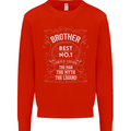 Father's Day No 1 Brother Man Myth Legend Kids Sweatshirt Jumper Bright Red