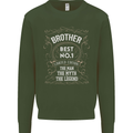 Father's Day No 1 Brother Man Myth Legend Kids Sweatshirt Jumper Forest Green