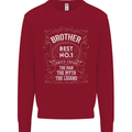 Father's Day No 1 Brother Man Myth Legend Kids Sweatshirt Jumper Red