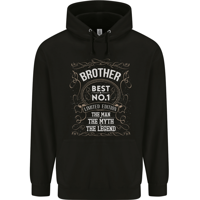 Father's Day No 1 Brother Man Myth Legend Mens 80% Cotton Hoodie Black