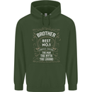 Father's Day No 1 Brother Man Myth Legend Mens 80% Cotton Hoodie Forest Green