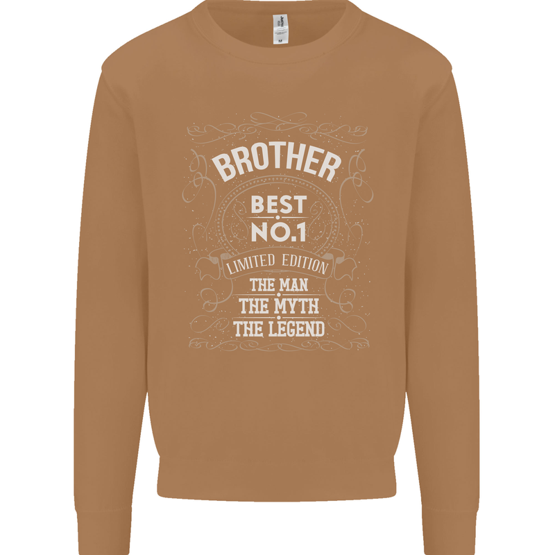 Father's Day No 1 Brother Man Myth Legend Mens Sweatshirt Jumper Caramel Latte