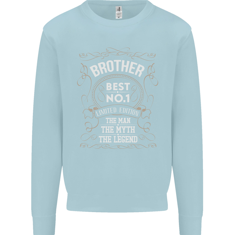 Father's Day No 1 Brother Man Myth Legend Mens Sweatshirt Jumper Light Blue
