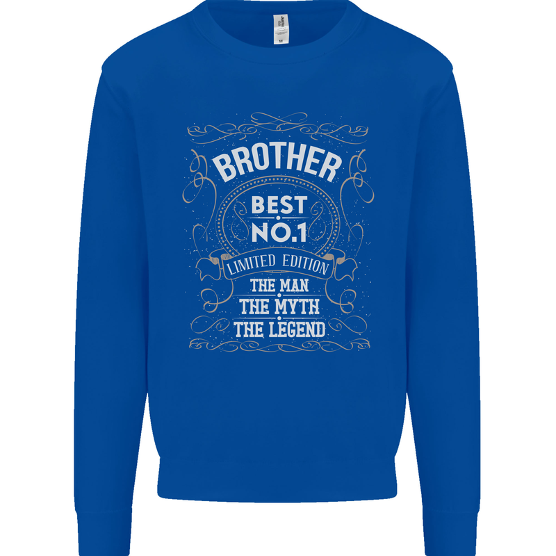 Father's Day No 1 Brother Man Myth Legend Mens Sweatshirt Jumper Royal Blue