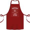 Father's Day No 1 Dad Man Myth Legend Funny Cotton Apron 100% Organic Maroon