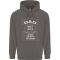 Father's Day No 1 Dad Man Myth Legend Funny Mens 80% Cotton Hoodie Charcoal