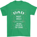 Father's Day No 1 Dad Man Myth Legend Funny Mens T-Shirt Cotton Gildan Irish Green