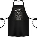 Father's Day No 1 Daddy Man Myth Legend Cotton Apron 100% Organic Black