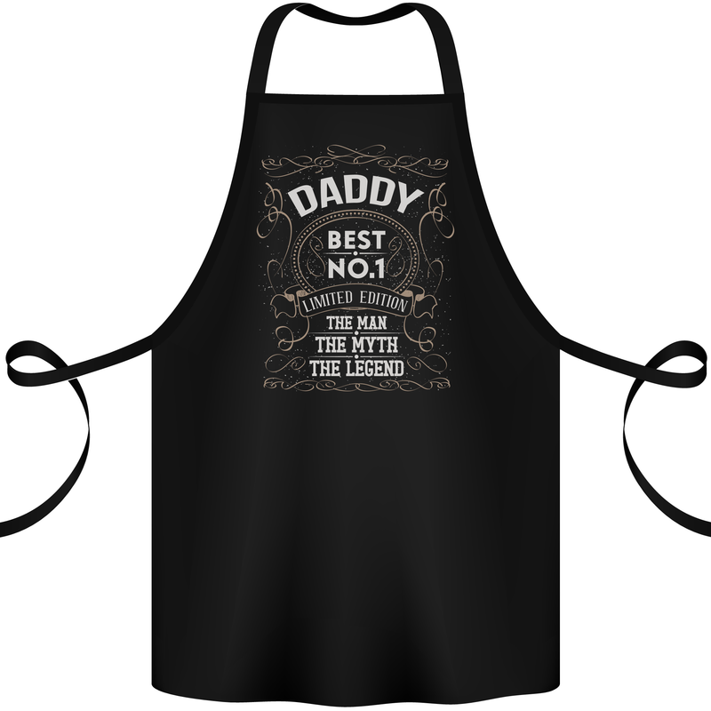 Father's Day No 1 Daddy Man Myth Legend Cotton Apron 100% Organic Black