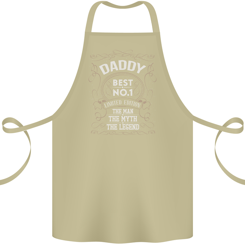Father's Day No 1 Daddy Man Myth Legend Cotton Apron 100% Organic Khaki