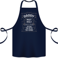 Father's Day No 1 Daddy Man Myth Legend Cotton Apron 100% Organic Navy Blue