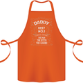 Father's Day No 1 Daddy Man Myth Legend Cotton Apron 100% Organic Orange