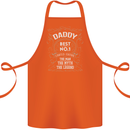 Father's Day No 1 Daddy Man Myth Legend Cotton Apron 100% Organic Orange