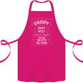 Father's Day No 1 Daddy Man Myth Legend Cotton Apron 100% Organic Pink