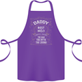 Father's Day No 1 Daddy Man Myth Legend Cotton Apron 100% Organic Purple