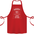 Father's Day No 1 Daddy Man Myth Legend Cotton Apron 100% Organic Red