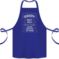 Father's Day No 1 Daddy Man Myth Legend Cotton Apron 100% Organic Royal Blue