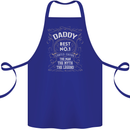 Father's Day No 1 Daddy Man Myth Legend Cotton Apron 100% Organic Royal Blue