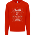 Father's Day No 1 Daddy Man Myth Legend Mens Sweatshirt Jumper Bright Red