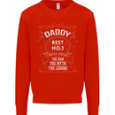 Father's Day No 1 Daddy Man Myth Legend Mens Sweatshirt Jumper Bright Red