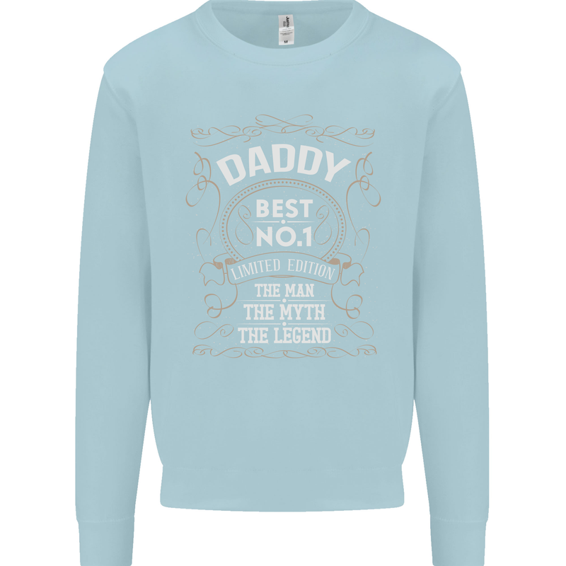 Father's Day No 1 Daddy Man Myth Legend Mens Sweatshirt Jumper Light Blue