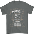 Father's Day No 1 Daddy Man Myth Legend Mens T-Shirt Cotton Gildan Charcoal