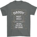 Father's Day No 1 Daddy Man Myth Legend Mens T-Shirt Cotton Gildan Charcoal