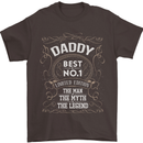 Father's Day No 1 Daddy Man Myth Legend Mens T-Shirt Cotton Gildan Dark Chocolate