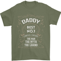 Father's Day No 1 Daddy Man Myth Legend Mens T-Shirt Cotton Gildan Military Green