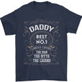 Father's Day No 1 Daddy Man Myth Legend Mens T-Shirt Cotton Gildan Navy Blue