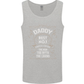 Father's Day No 1 Daddy Man Myth Legend Mens Vest Tank Top Sports Grey