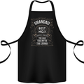 Father's Day No 1 Grandad Man Myth Legend Cotton Apron 100% Organic Black